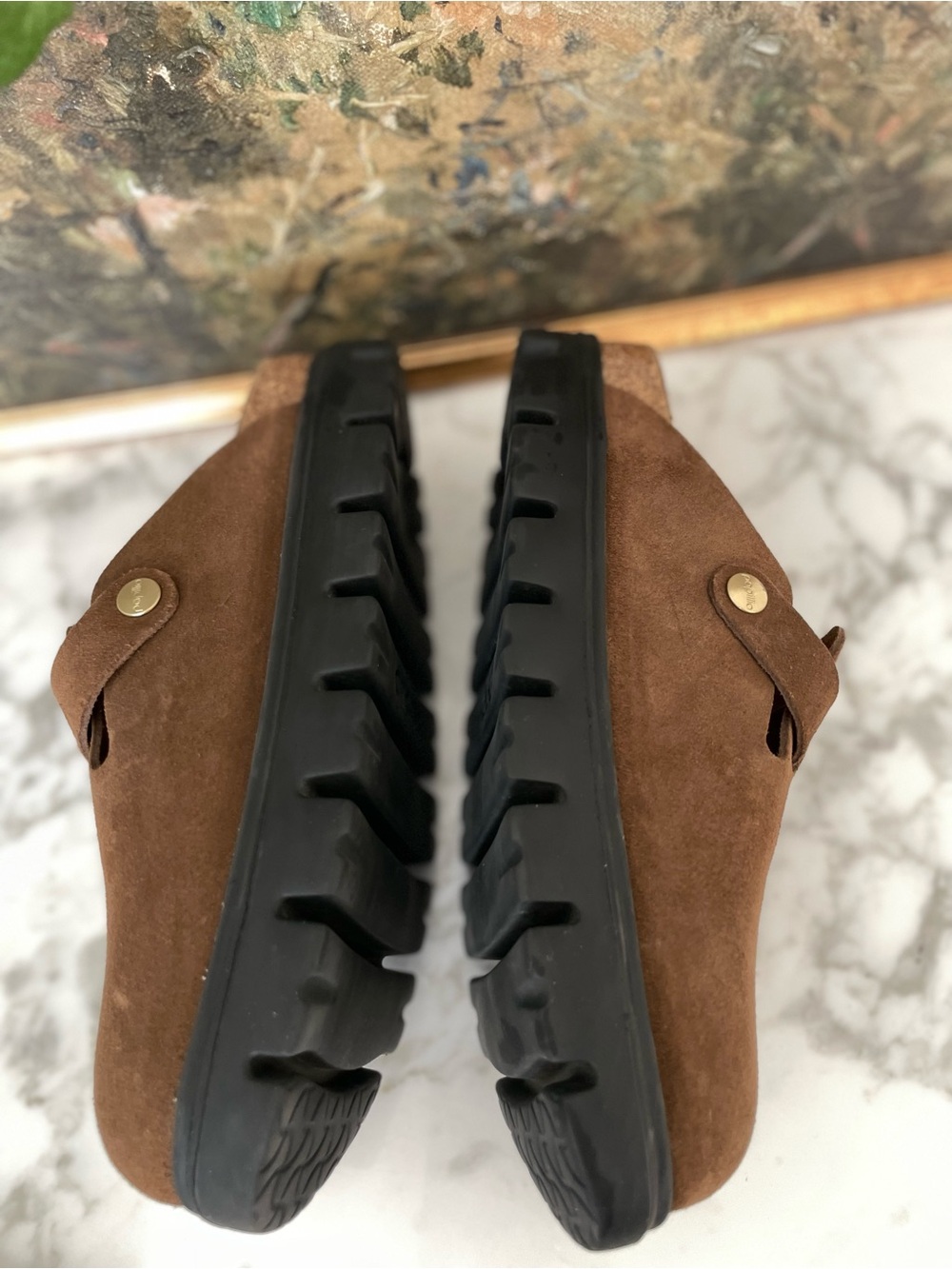 Papillio by Birkenstock Boston Chunky Platform Clog Brown Leather 39 Tea - Picture 8 of 8